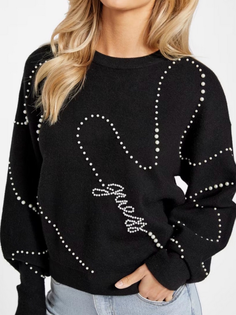 NWT. Guess Jet Black Apparel Black & White - L